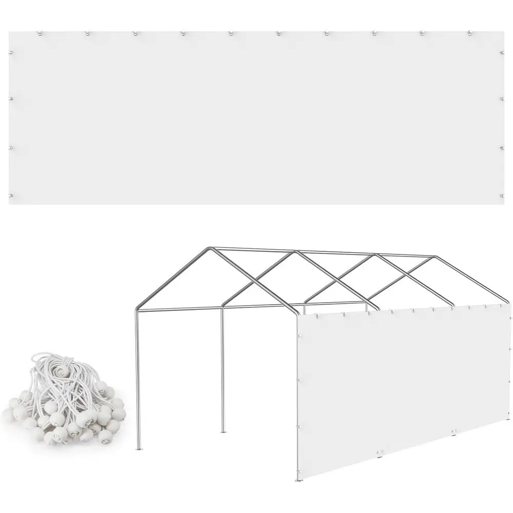 

Сменная боковая стенка 20x6.6 футов для навесов 10x20, 12x20, 13x20, 20x20 - водонепроницаемая и защищенная от УФ-излучения, с эластичными шнурами (банджи-шнуры) (Боковая стенка O)