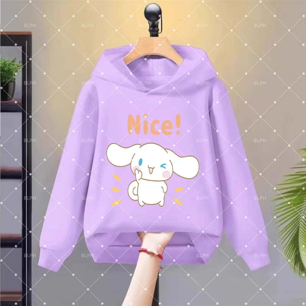 

Cute Sanrio Cinnamoroll Print Kids Hoodie, Soft and Comfortable Long-Sleeve Sweatshirt for Girls Boys, Adorable Cartoon Pullover