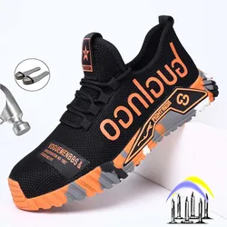 2022 New Work Boots for Men Lightweight Breathable Soft Safety Shoes Steel-Toed Male Puncture Proof Sport Comfortable Sneakers