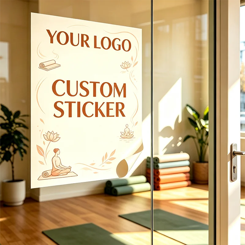 Any Size 100cm custom sticker, peeling curled edge decal, vinyl sticker, yoga studio, gym fitness club, dance studio, weatherpro