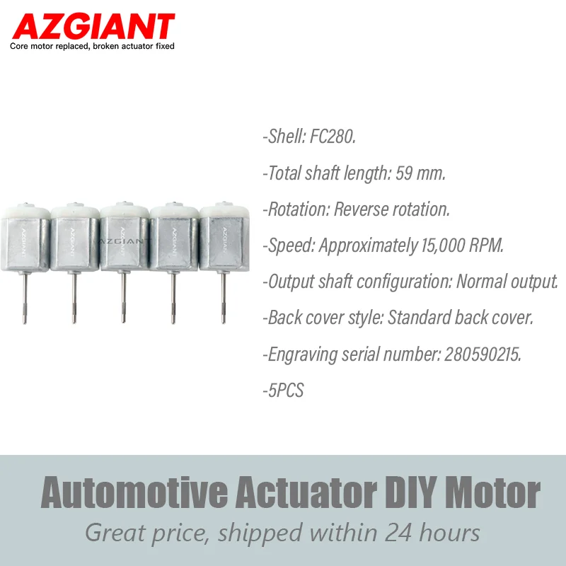 AZGIANT 5PCS O-Shaft FC280 12V DIY Motor for Car Trunk Locking and Mirror Folding 280590215