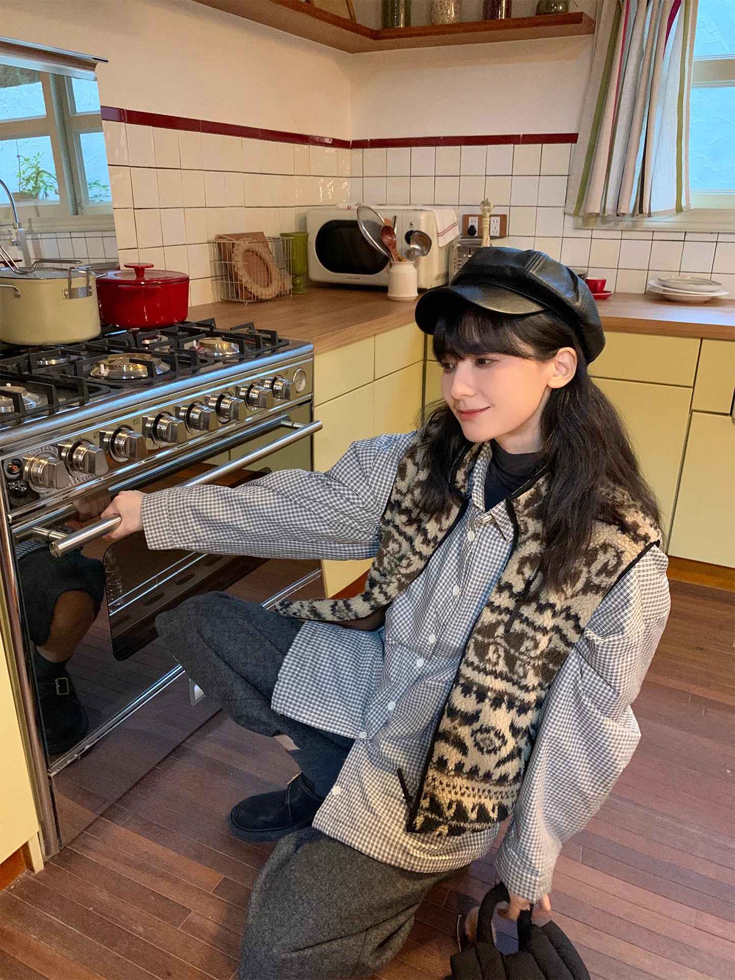 

Diamond Castle Evening Lamb Fur Vest Design Retro Casual Stand Collar Women's Jaet Commute Sle Inner Wear Regular Length