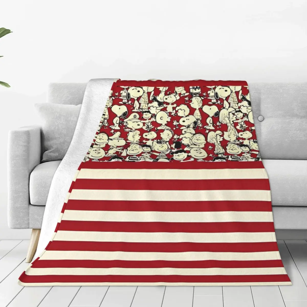 Snoopy Peanuts Soft Blankets Picnic Plush Throw Blanket Graphic Couch Bed Flannel Bedspread Sofa Bed Cover