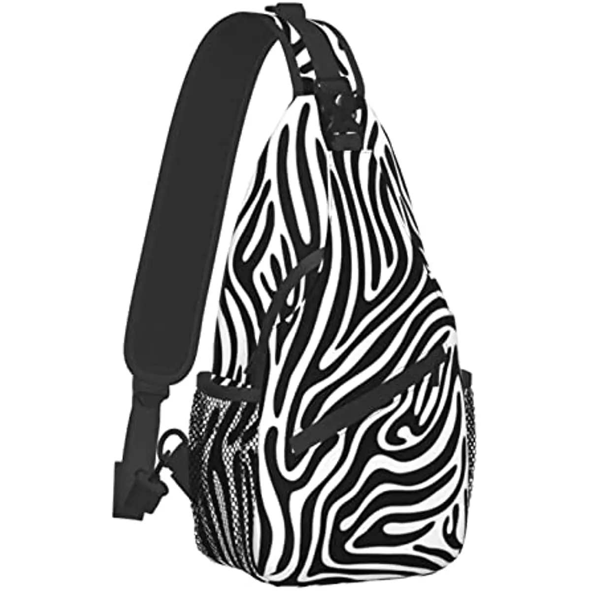 Zebra Sling Backpack Crossbody Sling Bag Travel Hiking Daypacks Pattern Rope Chest Shoulder Daypack for Men Women Casual Unisex