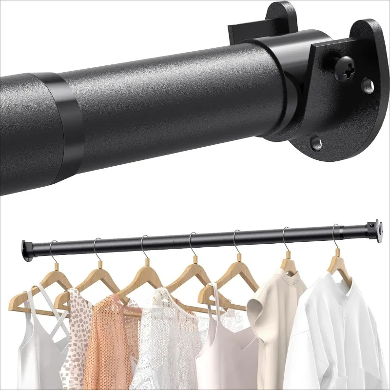 Stainless Steel U Shaped Rod Bracket Duty Wall Mount Curtain Pole End Support for Closet Shower Curtain Bathroom Kitchen Balcony