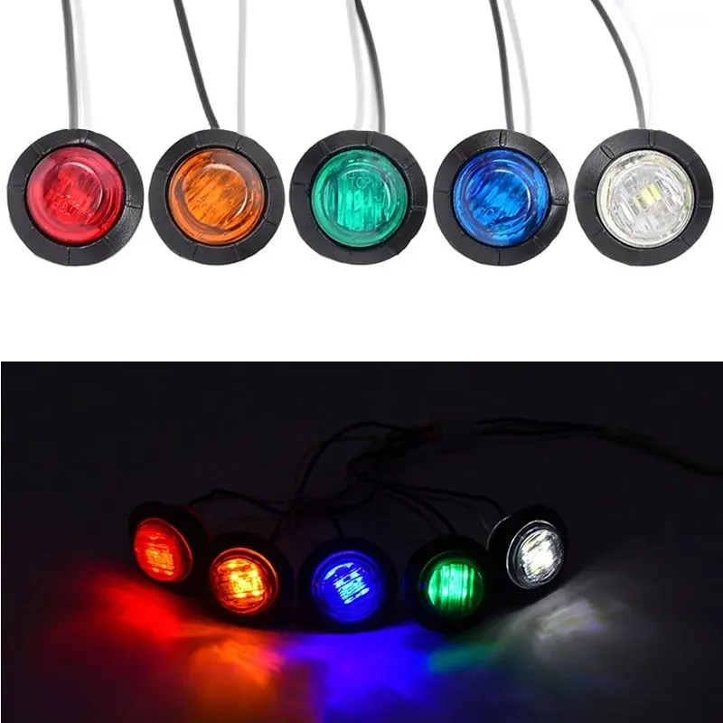 LED Side Marker Lights Clear Front Rear Indicators Light for Truck Car Bus Trailer Van Caravan Boat Taillight