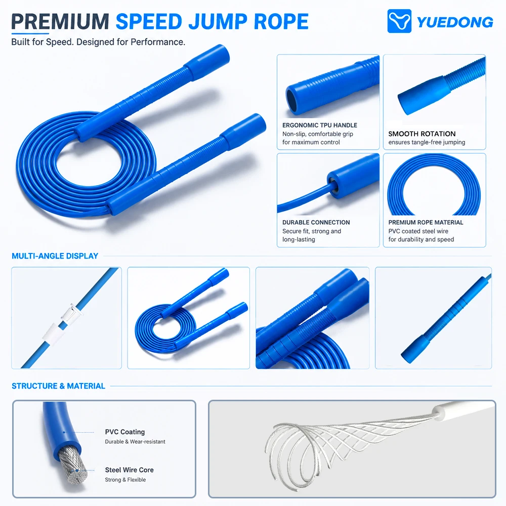 YUEDONG Speed Jump Rope Adjust - Skipping Rope Pvc ulasan dan harga
