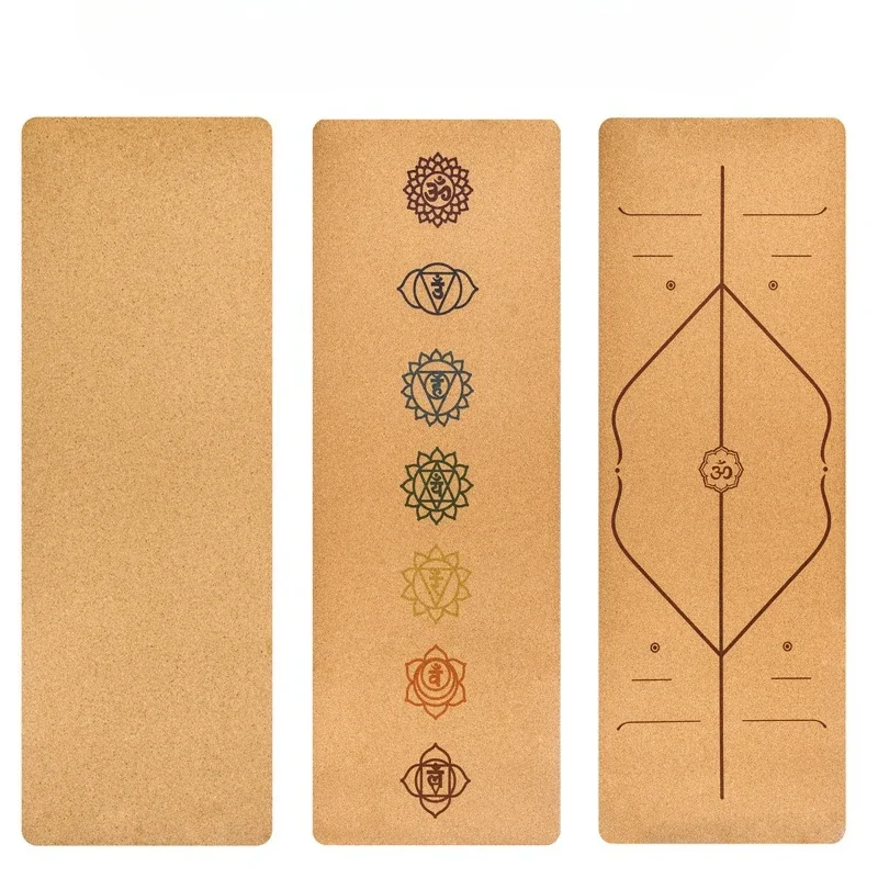 Cork yoga mat TPE printing 5mm ultra-thin 1mm rubber yoga mat non-slip absorbent portable