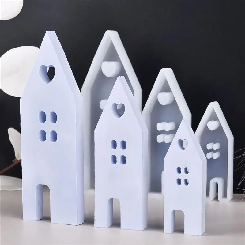 Heart House Silicone Molds Light Heart Houses Concrete Moulds Casting Molds Houses Decoration Home Resin Mold Casting Mould