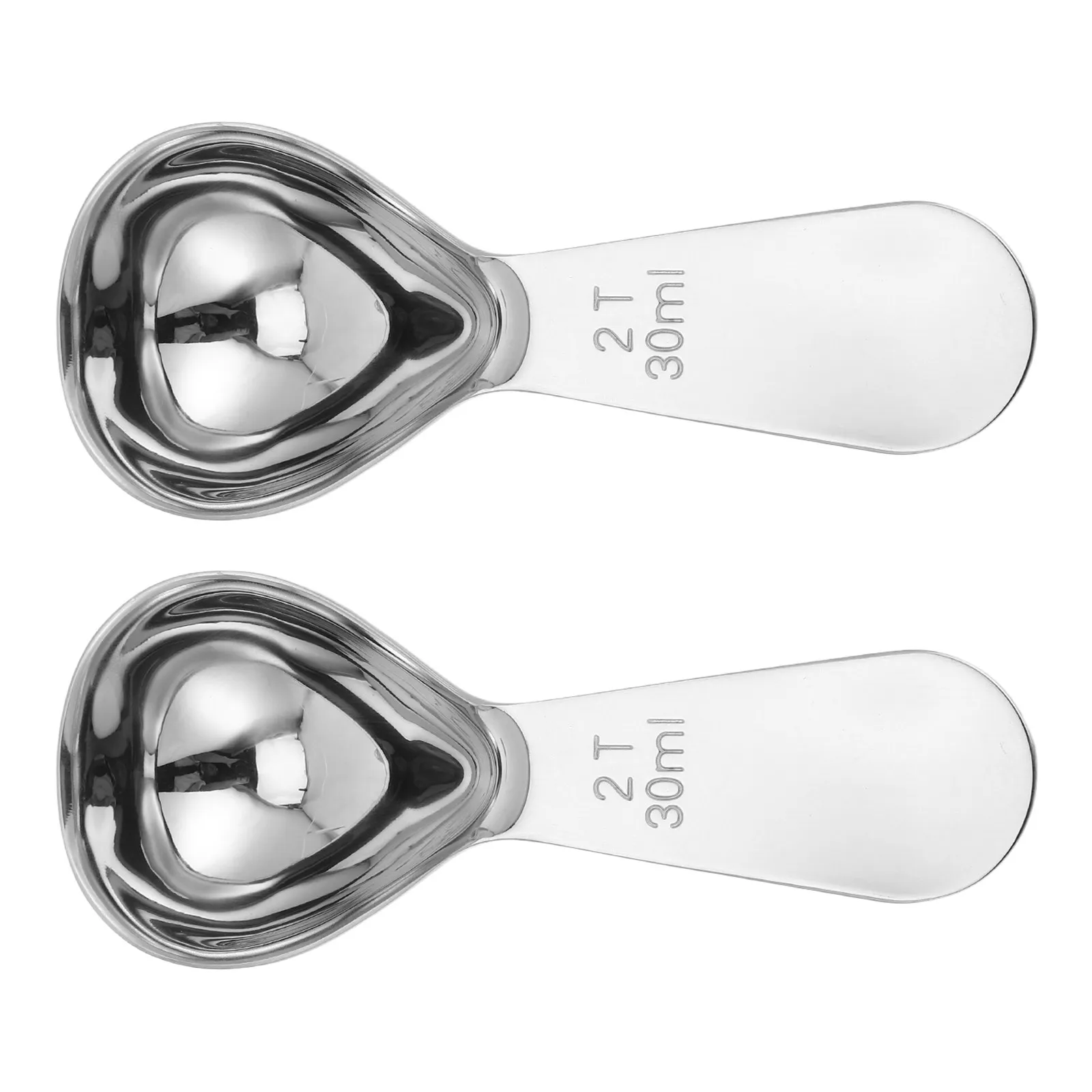 Cuchara medidora de granos de café de acero inoxidable, cuchara medidora con mango ergonómico para café molido, polvo de proteína, condimento, 2 uds.