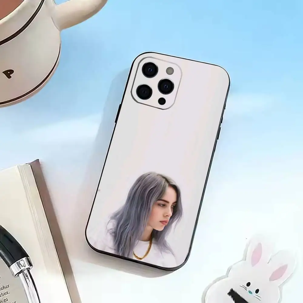 Female folk singer B-illies E-ilish  Phone Case For iPhone 16, 17,14,15,13,12,11 Plus,Pro Max Soft Black Cover view 6