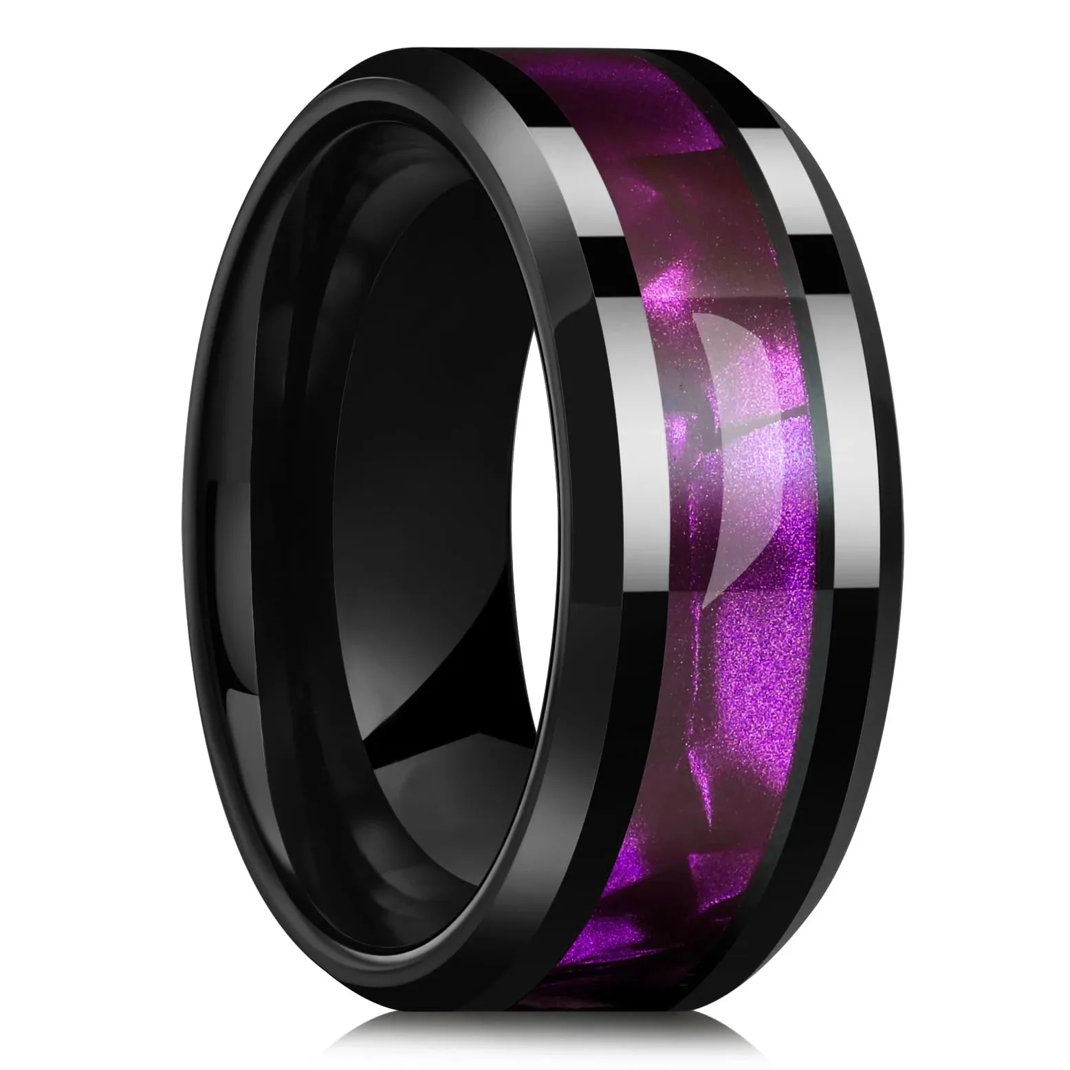 Men's Stainless Steel Celtic Dragon Inlay Ring
