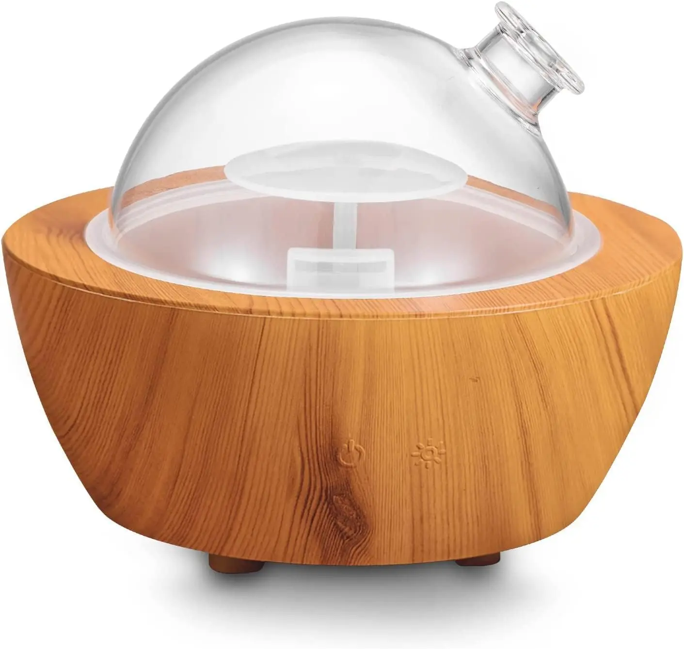 2026 New Upgrade 280ml Glass Essential Oil Diffuser Wood Grain Base Air Aroma Diffusers For Aromatherapy Cool Mist Humidifier