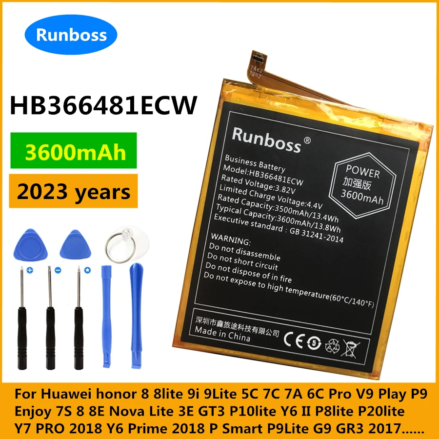 

3600mAh HB366481ECW Original High Capacity Battery for Huawei Honor 8 7C Nova 2 lite AUM-L41 LND-AL30 AL29 AL40 TL30 TL40 Phone