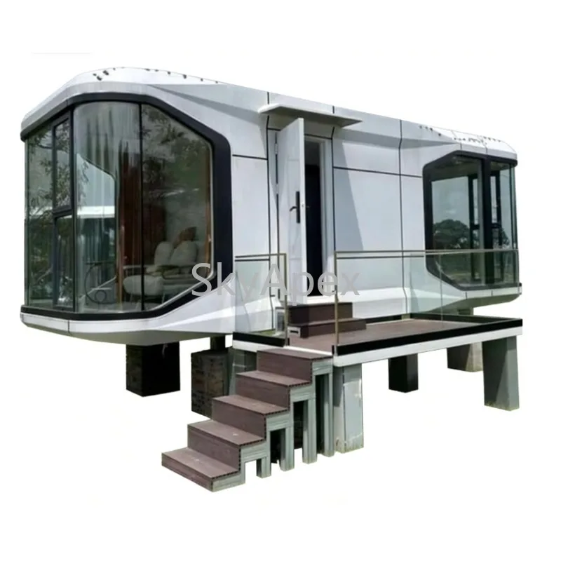 Customizable High Quality Portable Steel Structure Prefab Space Capsule  House 2 Bedrooms  For  Outdoor  Hotels  China  Supplier