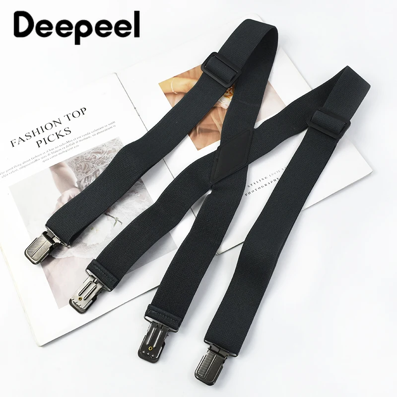 Deepeel 3.5*120cm Men's Suspenders Adult 4 Clips X-shaped Elastic Shoulder Strap Pants Hanger Braces Male Jockstrap Harness Man