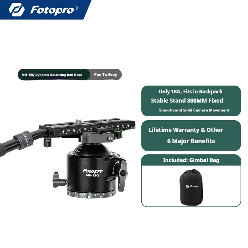 Fotopro MH-12/MH-13Q Stabiliser for Large Lenses: Smooth Camera Movements with a Dynamic Balanced Hydraulic Head
