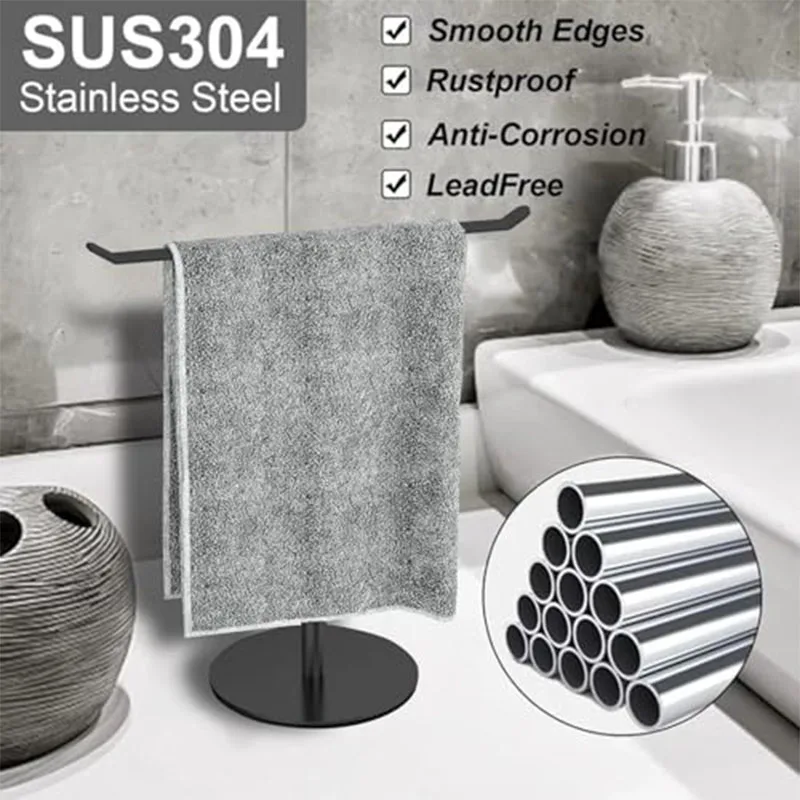 

Вешалка для полотенец Т-образная, держатель для ванной комнаты повязка на голову и легкая полка для ванной водонепроницаемый органайзер из нержавеющей стали