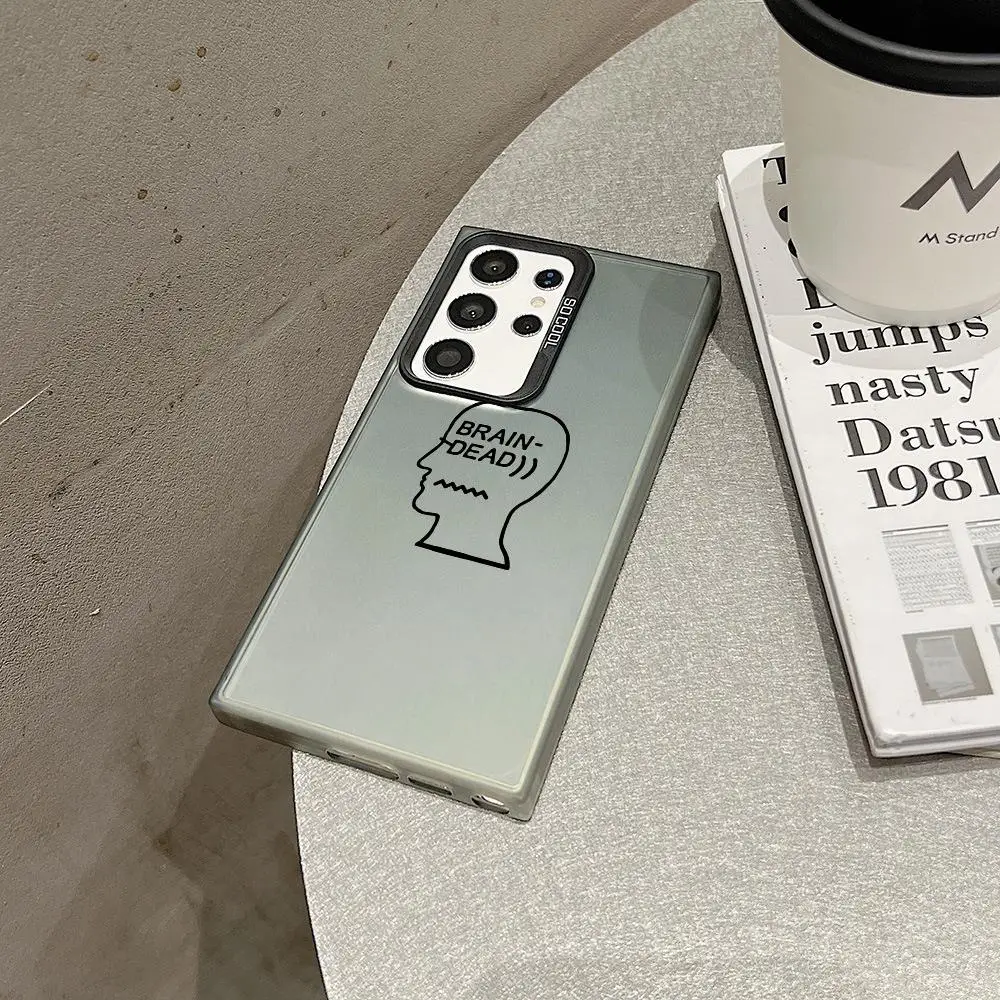 B-BRAIN DEAD Phone Case For Samsung Galaxy S25 S24 S23 Ultra S22 Plus S20 A55 Shockproof Shell Protection Back Cover IMD