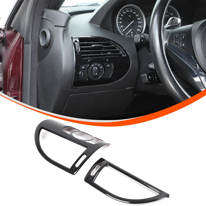 

For BMW 6 Series E63 E64 2004-2009 Car Center Console Side Air Outlet Decorative Frame ABS Black Car Interior Accessories