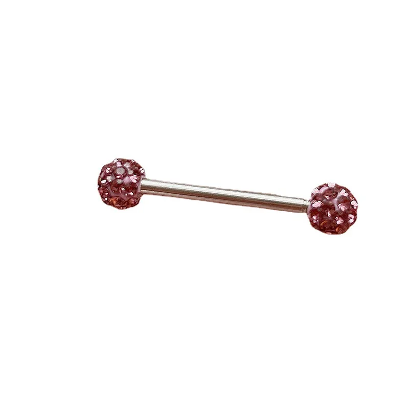 16mm Stainless Steel Shiny Rhinestones Tongue Nails Piercing Body Studs Piercing Tongue Rings Body Jewelry for Hot Women Girls