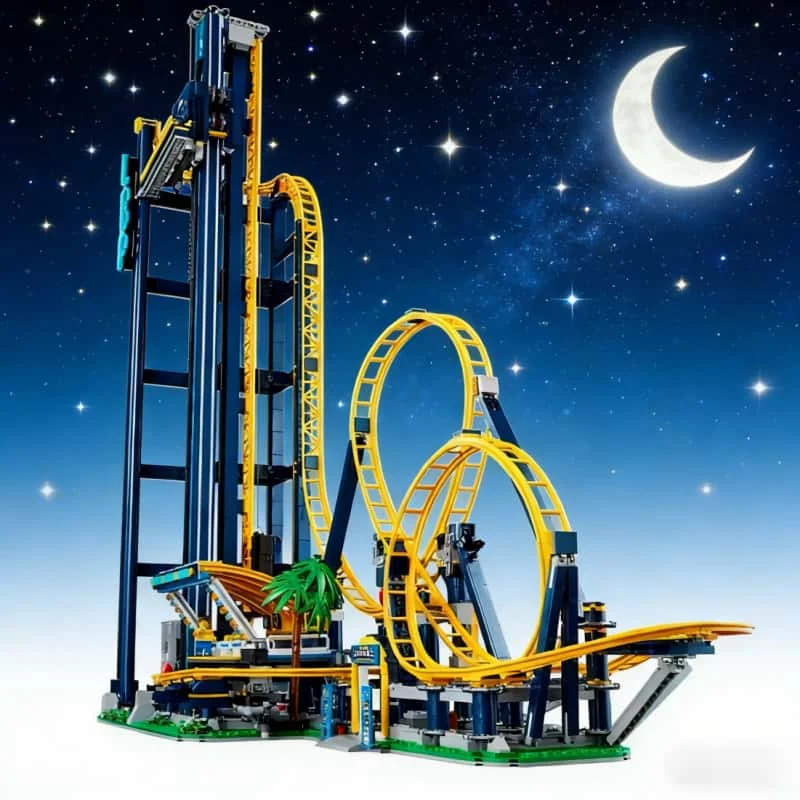 

3756 шт. круглые американские горки, строительный блок, модель американских горщиков, парк развлечений, игрушка на день рождения, Рождественский детский подарок