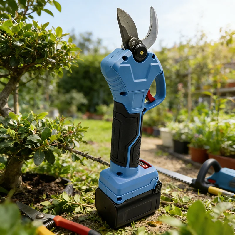 

21V Cordless Battery Powered Electric Pruning Shears Brushless SK5 Blade 32mm Cutting Capacity Garden Fruit Tree Pruner