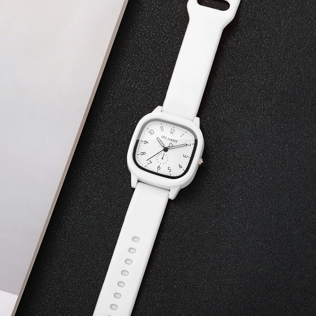 Fashion Square Damen-Quarzuhr, einfaches arabisches Zifferblatt, Silikonarmband, Damen-Armbanduhren, Reloj Mujer, Mädchenuhr (ohne Box) – Detail 17