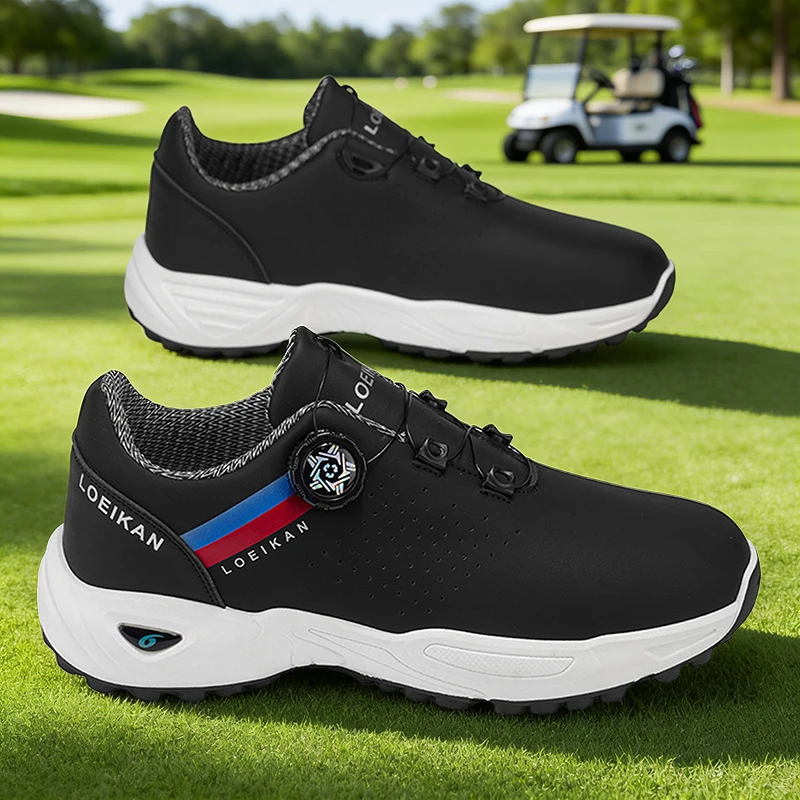 Men's Golf Shoes: High-quality, slip-resistant sports shoes with a rotating button for ultimate comfort!
