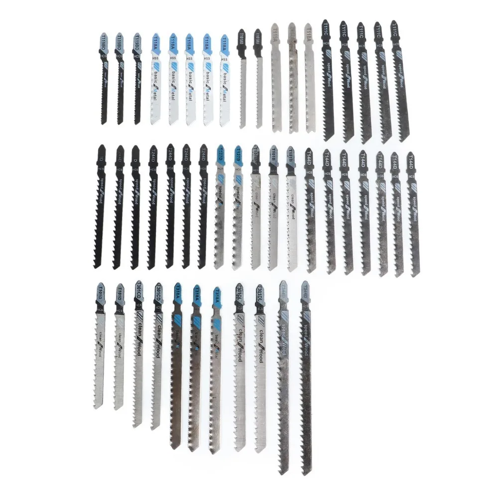 

48PCS Universal T-Shank Jigsaw Blades HSS Multi-Purpose Saw Blades With Storage Case Assorted Blade Set For Wood/Plastic/Metal
