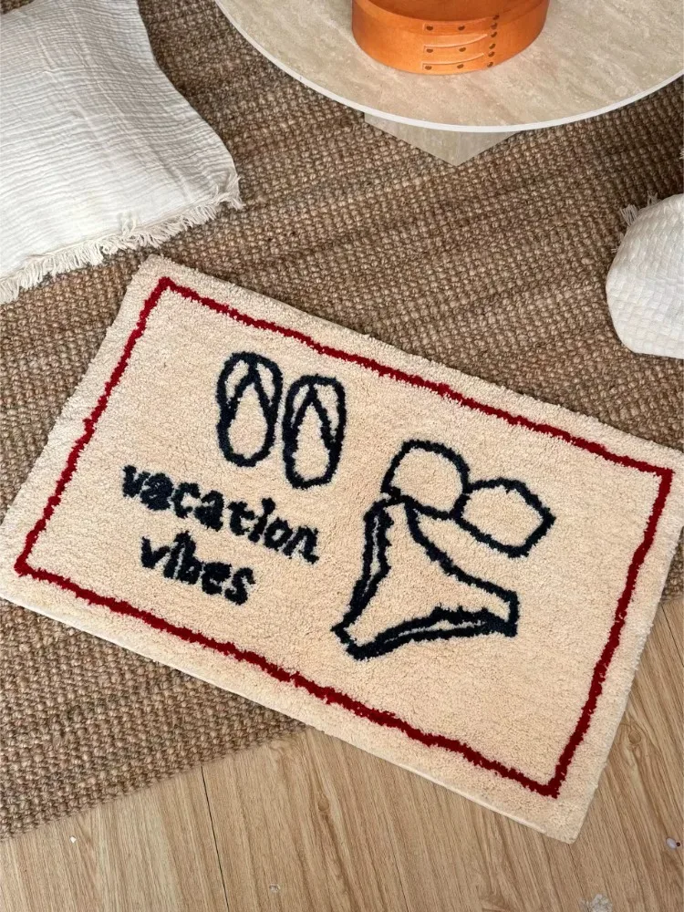 Sea Vibe Tufting Bathroom Mat Soft Tufted French Scenic Carpet Rug Bathmat Floor Pad Bedroom Doormat Aesthetic Home Room Decor