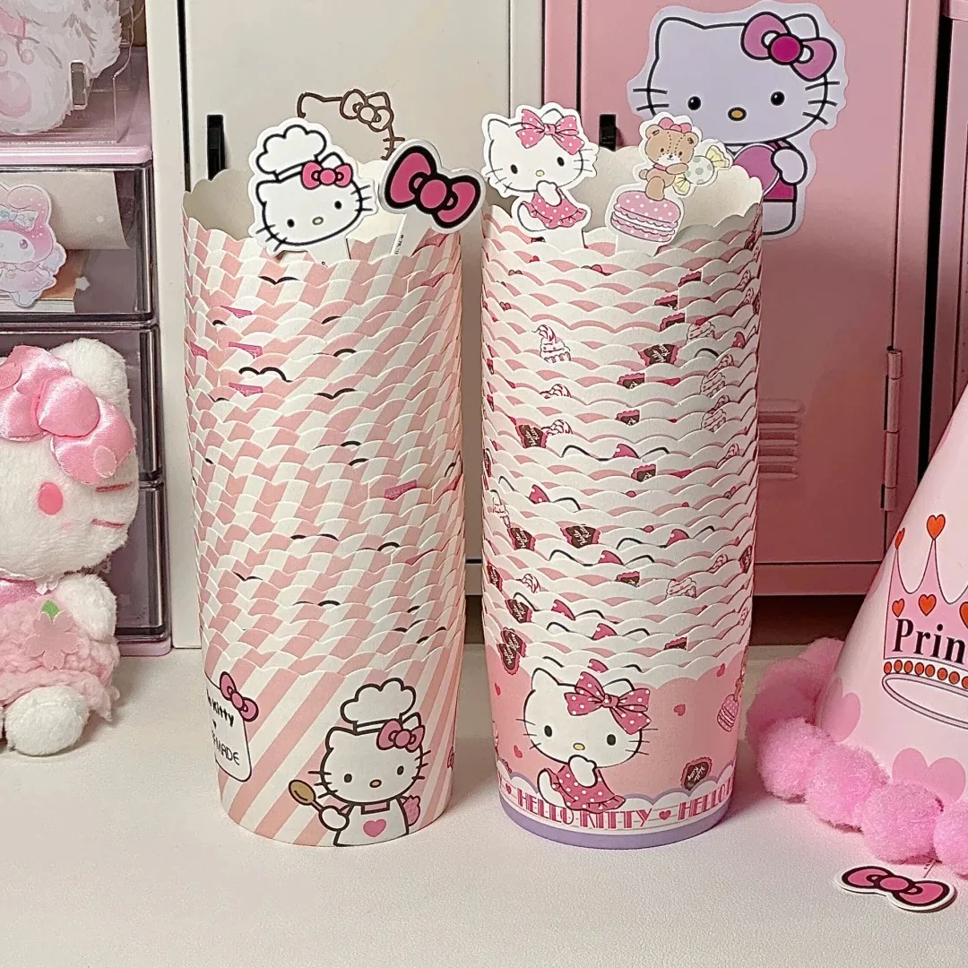 25pcs Muffin Cake Paper Cups Cupcake Cute Cat High Temperature Resistant Muffins Tray Baking Tools souffle Liner Wrap Cases