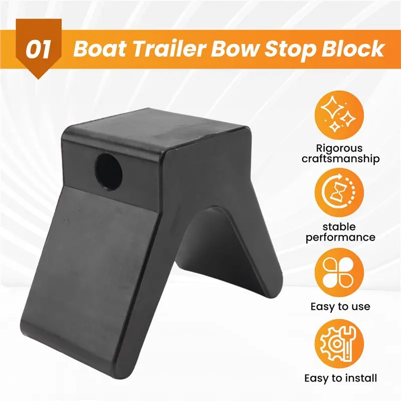 V-Style Boat Trailer Bow Stop Block Trailer Rubber Bow Stop Non Marking Mounting Hole 2 Inch Width 4 Inch V-Span-A54R