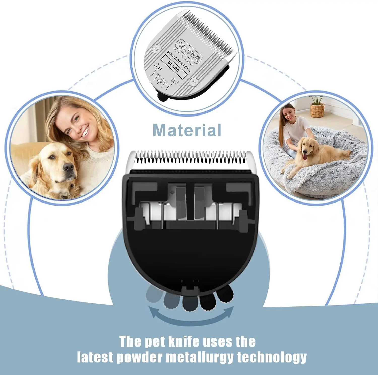 Professional Animal Dog Pet 5in1 Adjustable Cut Length 0.7-3mm,For Wahl Arco,Bravura,Chromado,Creativa,Figura,Motion Clippers