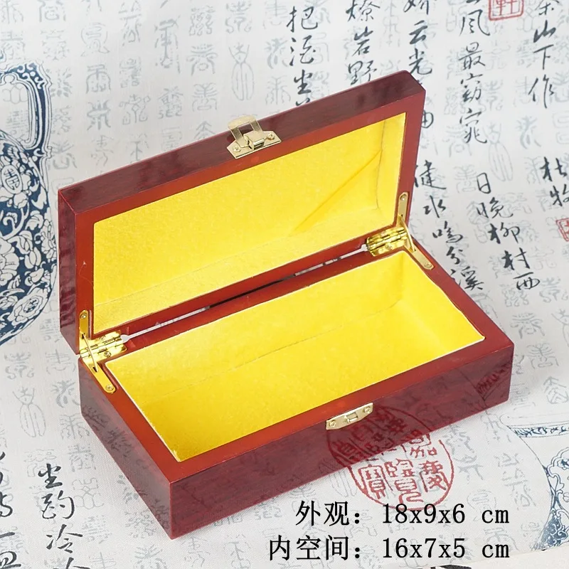 Cultural Toys Collection Packaging Glasses Seal Buddha Beads String Imitation Mahogany Wooden Storage Box Engraved Gift Box