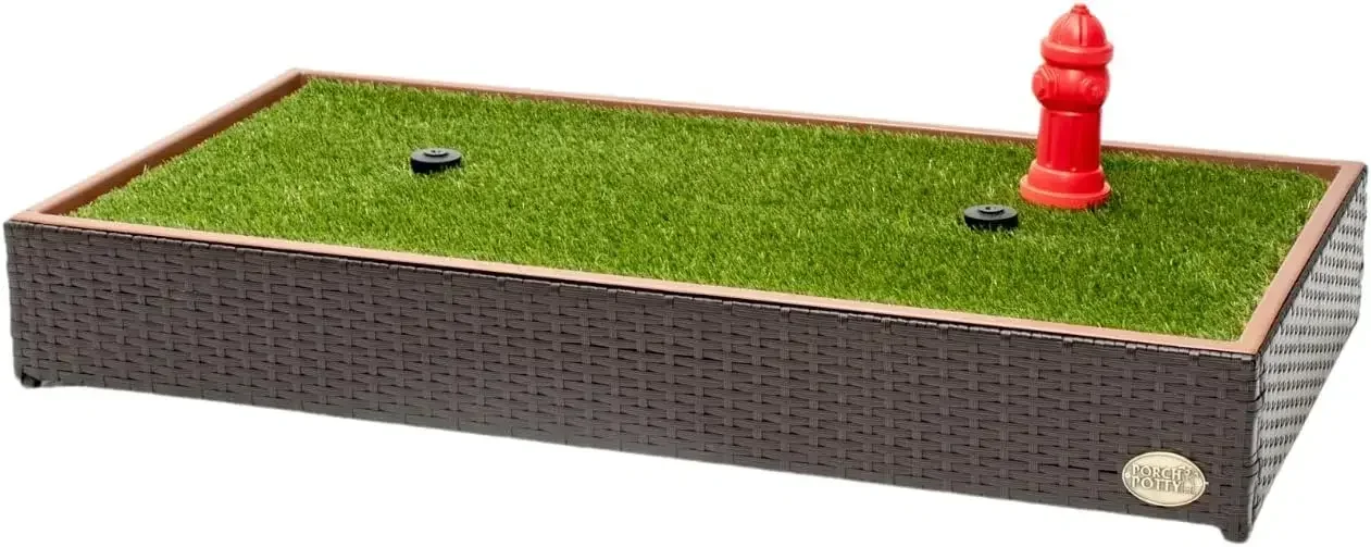 

Porch Potty Artificial Grass for Dogs With Sprinkler - Top of the line Premium Quality 26x50x7 Reusable Potty Training Pad for d