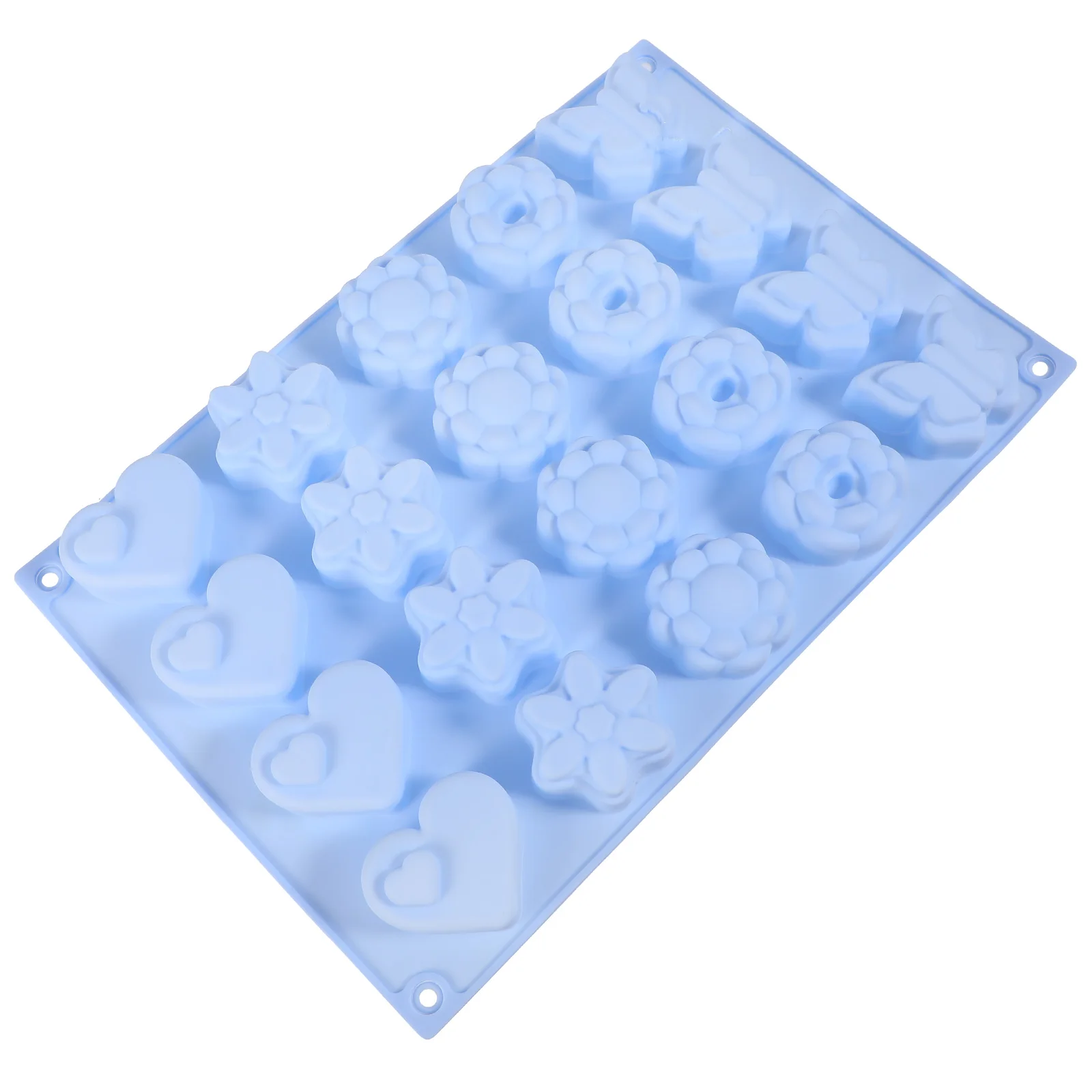 

Silicone Cake Mould Blue Heart Flower Baking Mold DIY Decor Non Stick Environmental Protection Perfect for Party Daily Use