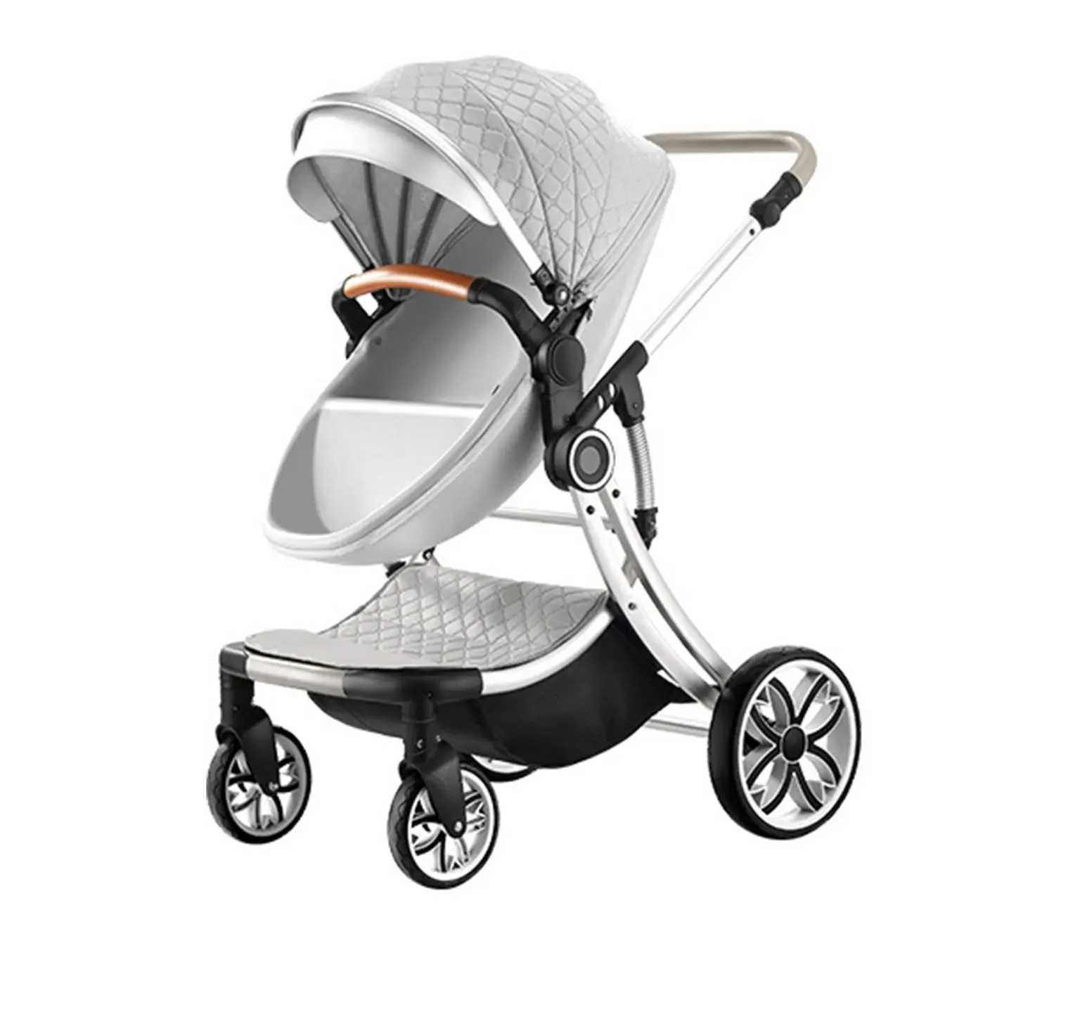 

Luxury High Landscape Stroller Egg Shape Baby Carriage High View 3 In 1 Baby Pram Stroller