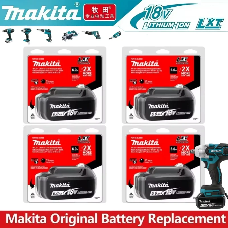 

100% Genuine Makita 18V 6.0Ah Li-Ion Battery,Universal for BL1830B BL1860 High Capacity Rechargeable Battery for Power Tools