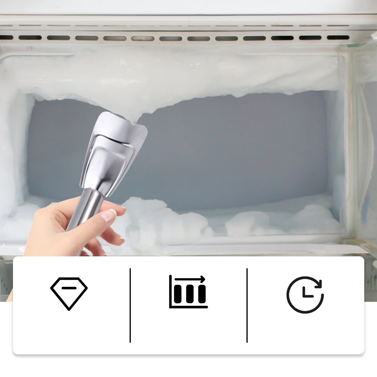 

4pcs Stainless Steel Deicing Shovel Ice Removal Tool Scoop Refrigerator Car Fridge Snow Scraper Durable Safe Ergonomic Design
