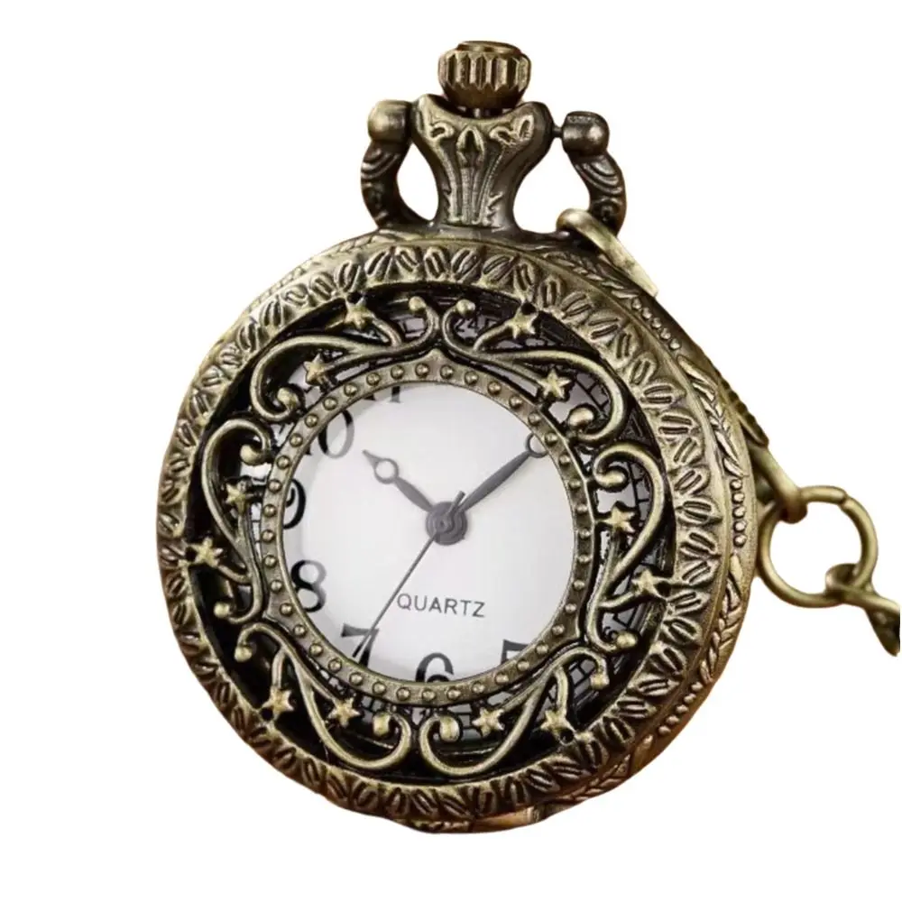 

Hollow Pattern Quartz Pocket Watch Arabic Numerals Dial With Chain Necklace Watch Fashion Accessory Pendant Pocket Clock