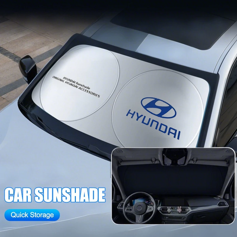 Parasol plegable para parabrisas de coche, Protector UV para Hyundai I10 I30 I40 IX20 IX35 Tucson Solaris Accent Azera Elantra