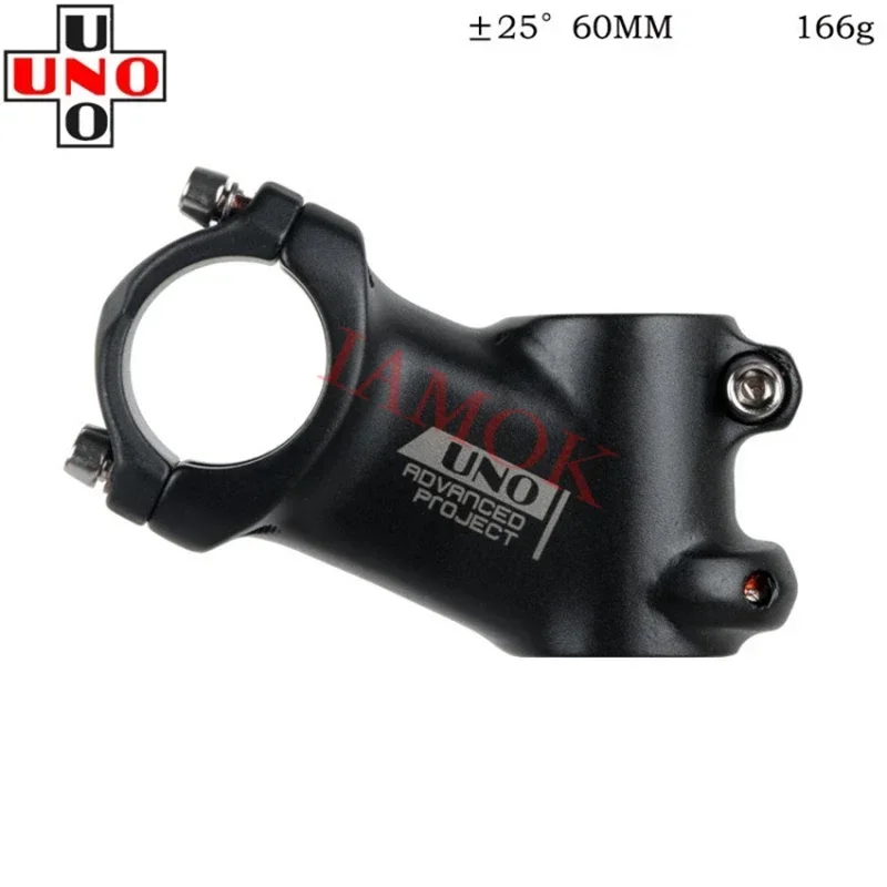 UNO AS030 Bike Matte Black Stem 31.8x28.6mm Iamok 25 Degree 60-100mm Stems Ultra Light Gray Logo Bicycle Parts