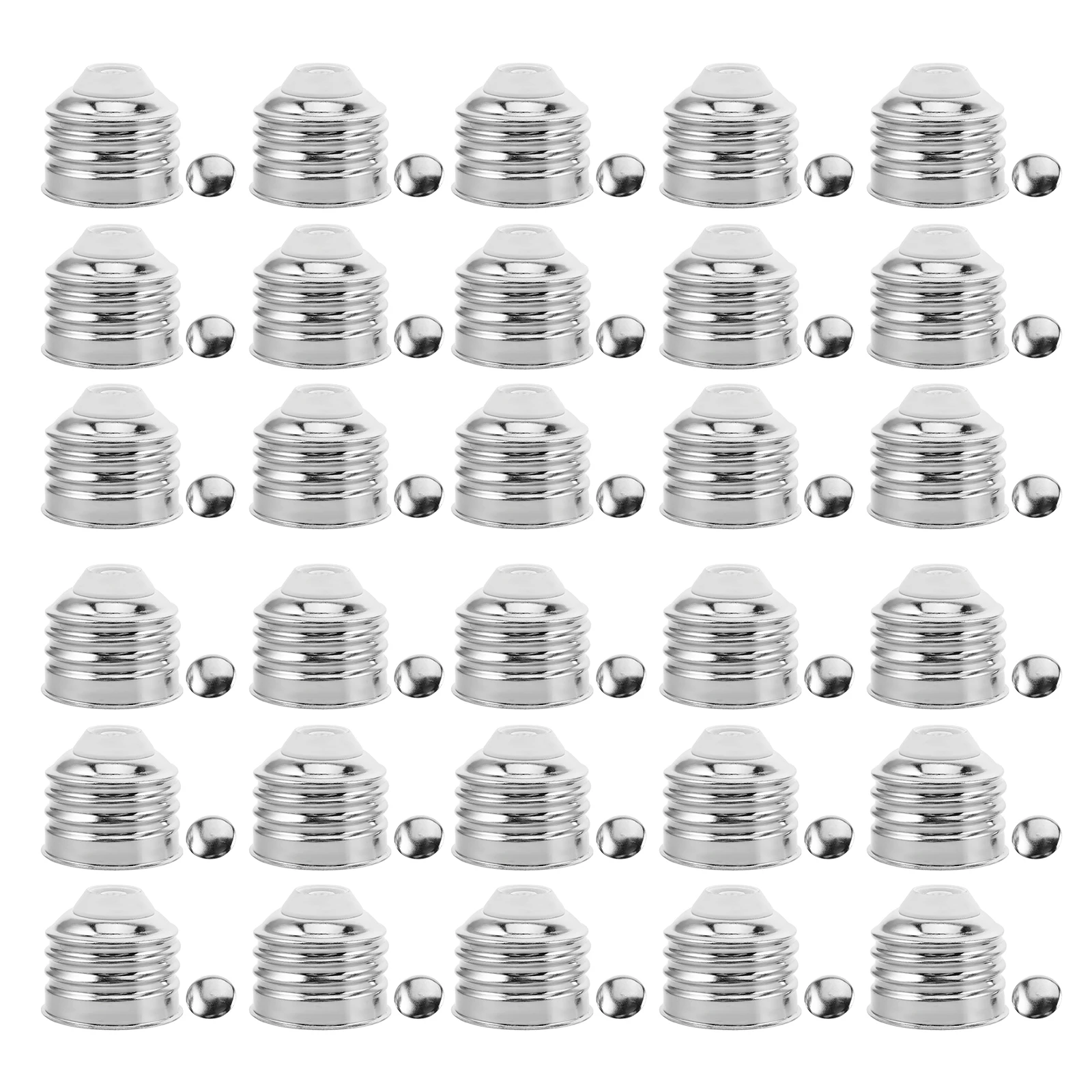 

50pcs E27 Lamp Holder Aluminum Nickel-Plated Light Bulb Socket Secure Thread Design For Led Bulbs Heat Dissipation Durable