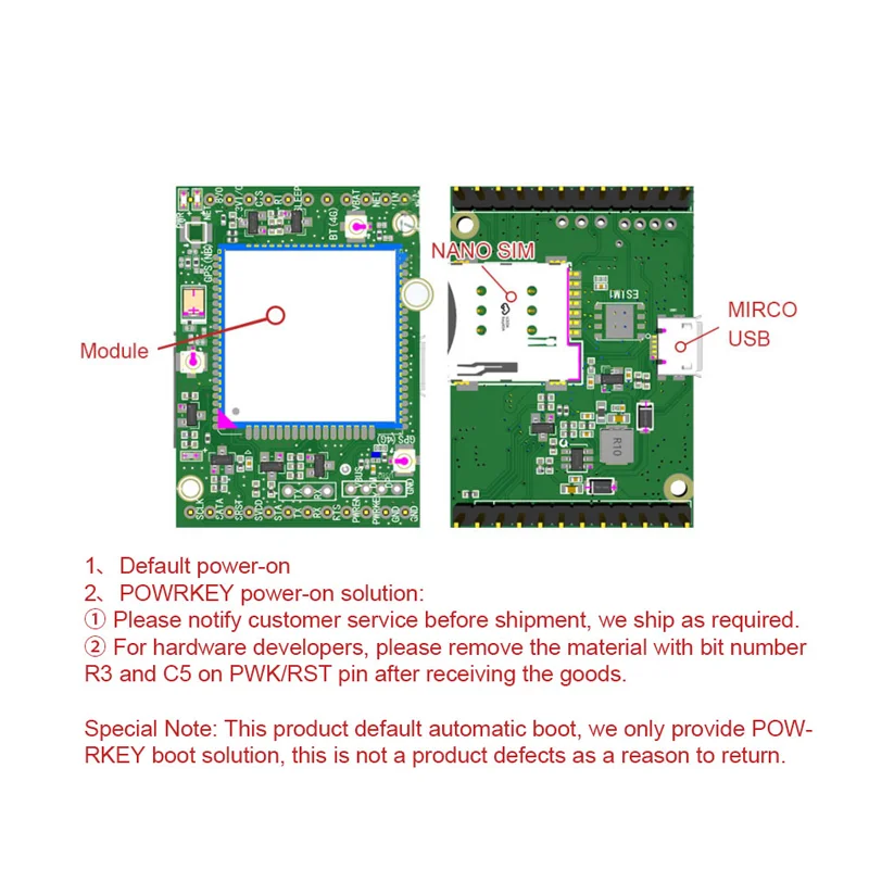 SIMcom SIM7000E SIM7000A SIM7000G SIM7070E SIM7070G NBIOT CATM LPWA Core Board 1pcs