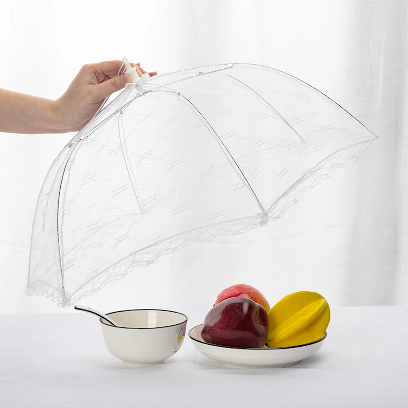 Couverture alimentaire portable en forme de parapluie, 1 pièce, anti-moustique, pour repas, table en dentelle, usage domestique, gadgets de cuisine,