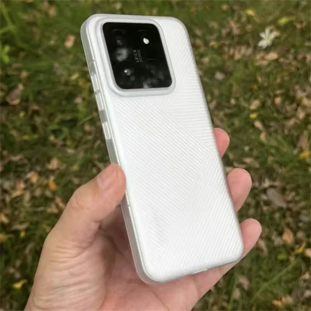 حافظة هاتف هندسية لهاتف Xiaomi 15 Pro حافظة لهاتف Xiaomi Mi 14 13 شريط شفاف غير لامع نحيف PP غلاف من السيليكون ممتص للصدمات أنيق بسيط