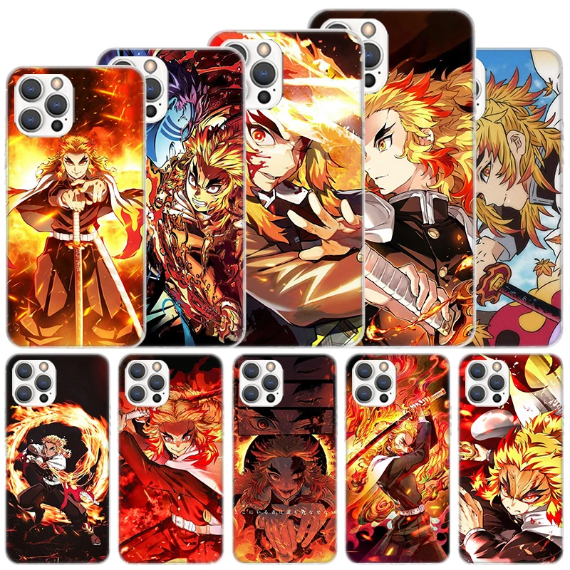 Demon Slayer Rengoku Kyoujurou Soft Case For iPhone 16 15 Plus 11 12 13 Mini 14 Pro Max Apple Phone Cover X XS XR SE 7 8 SE Coqu