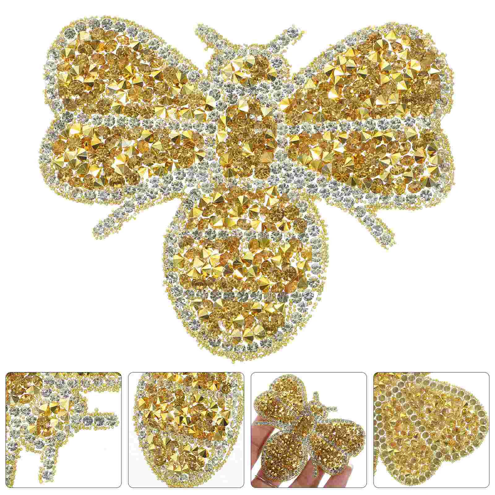 

10 Pcs Hats Honey Bee Sticker Cartoon Clothes Patches Iron Multi-function Fine DIY Accessory Golden Decorative Coat Small