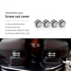4Pcs For Triumph Thruxton 900 EFI Bonneville T120 T100 2017 2018 2019 Head bolts caps screw nut cover motorcycle accessories